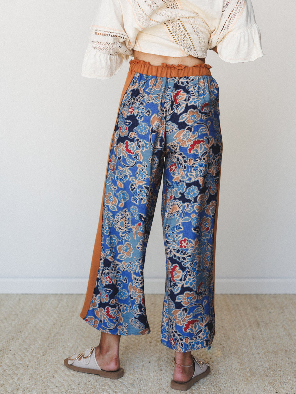 The Nest Floral Dreams Wide Leg Pant - Blue Multi