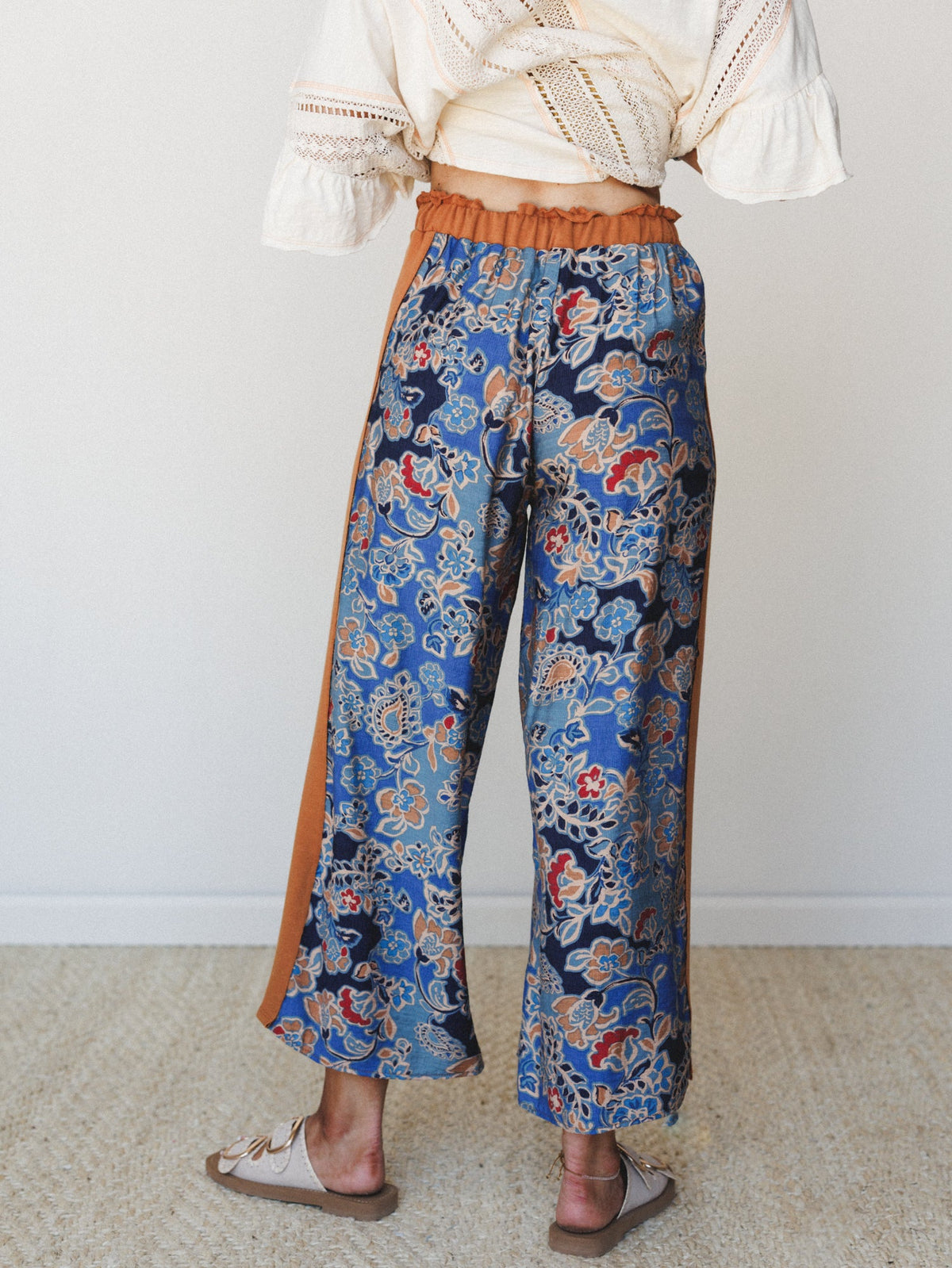 The Nest Floral Dreams Wide Leg Pant - Blue Multi