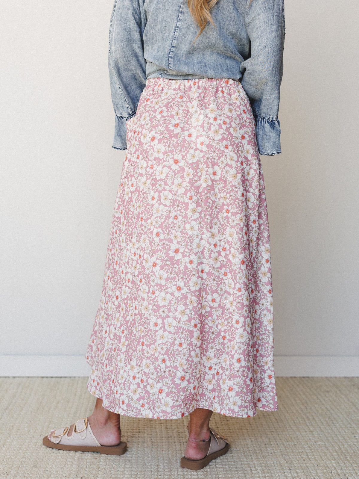 The Nest Stasia Printed Tulip Skirt - Rose