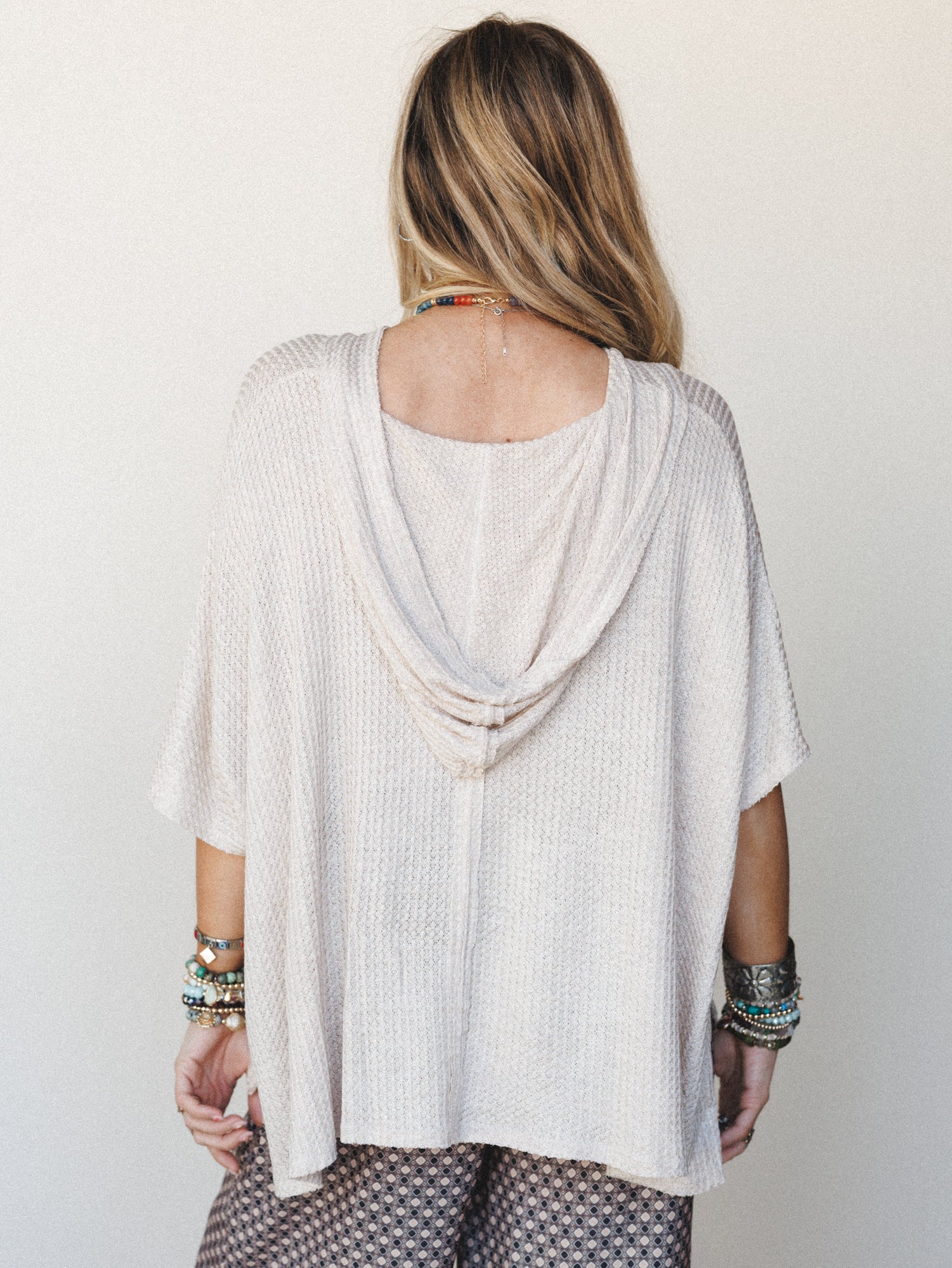 The Nest Raquel Hooded Poncho - Oatmeal
