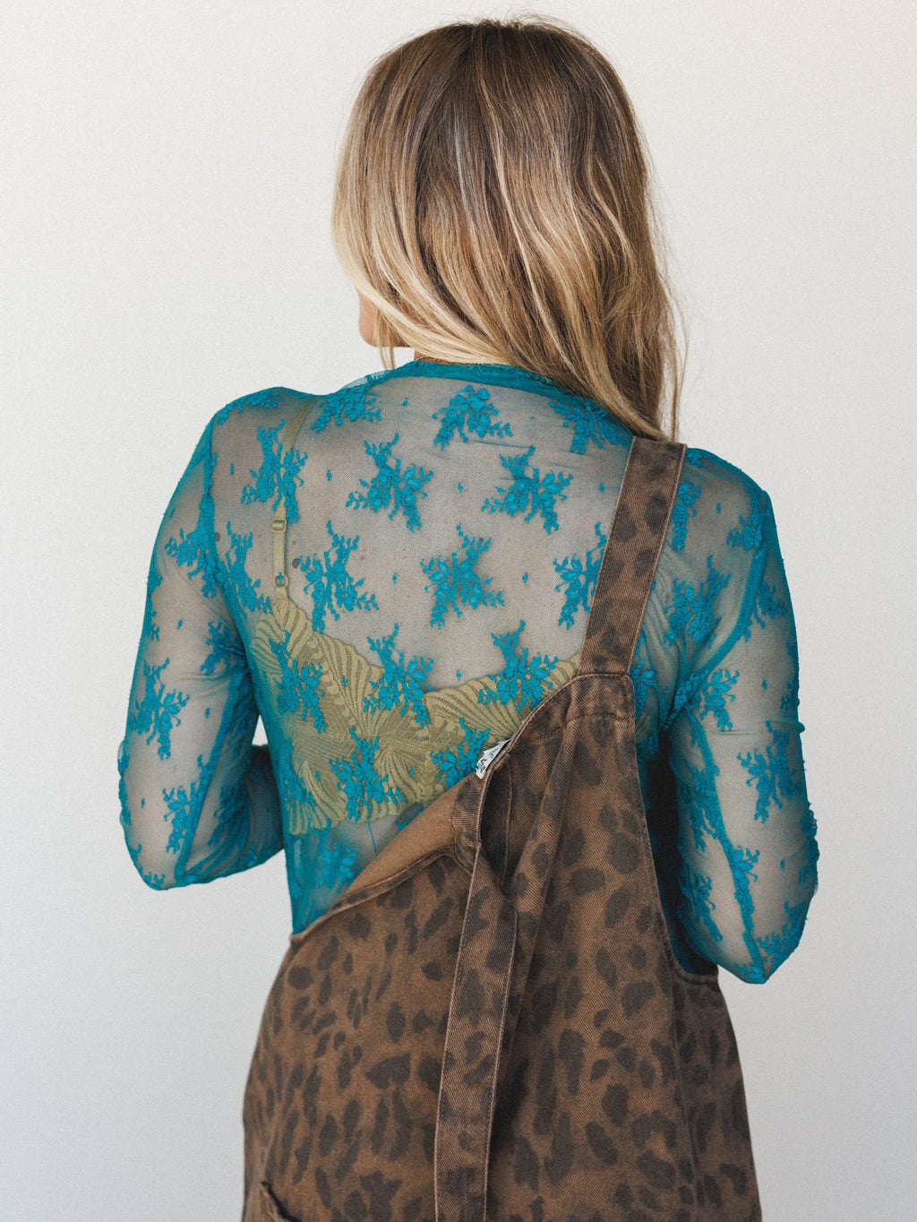 The Nest Lacey Floral Long Sleeve Top - Dark Teal
