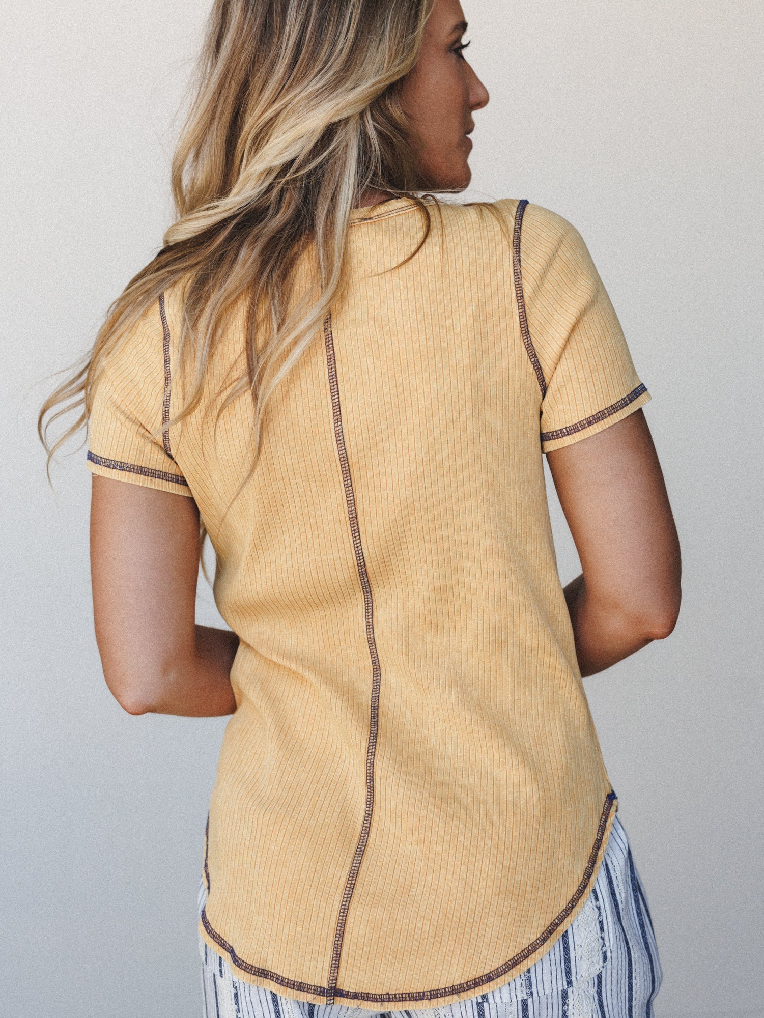 The Nest Off Duty Short Sleeve Tee - Mustard