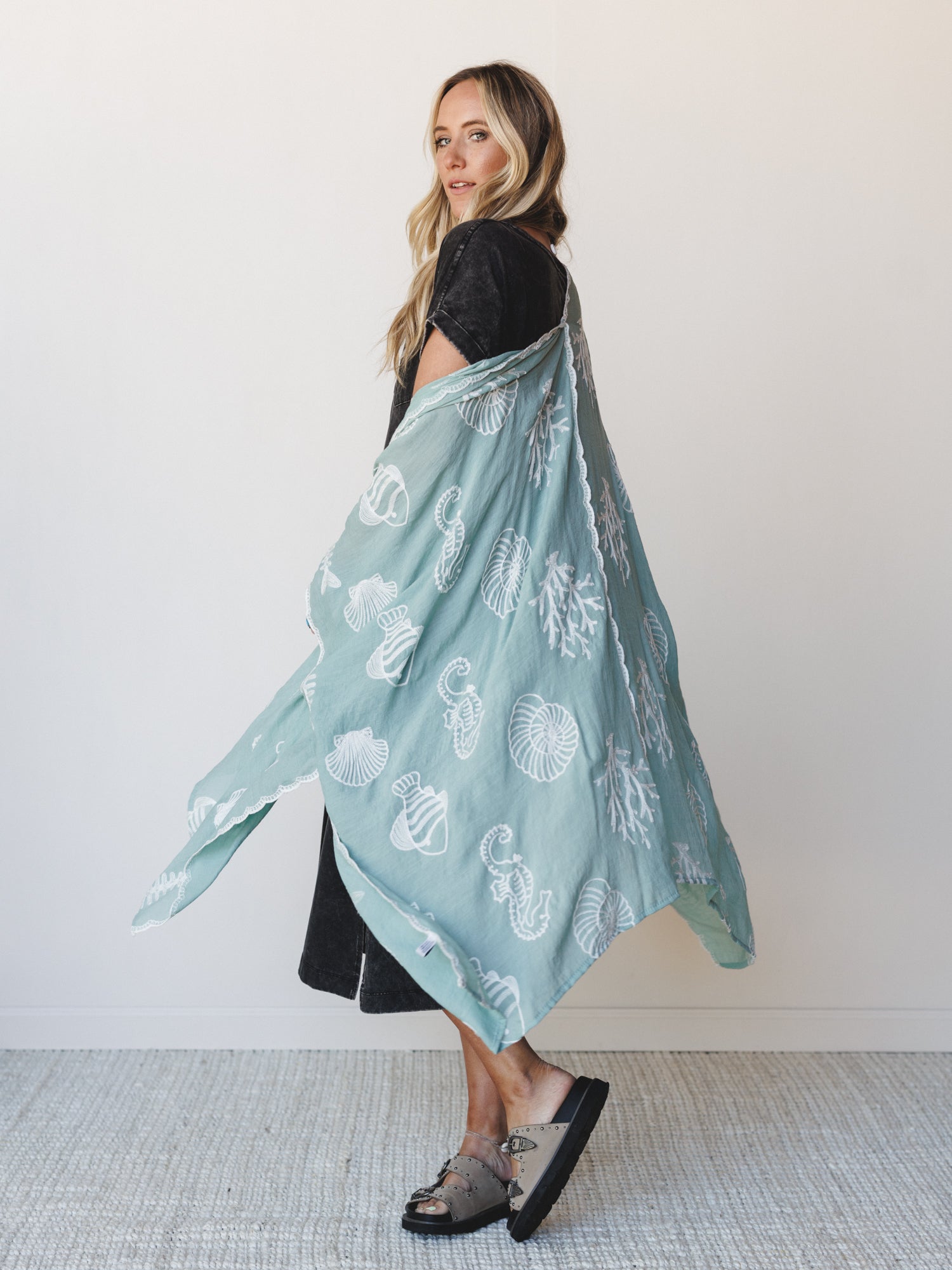 Mermaid Wishes Kimono - Sage