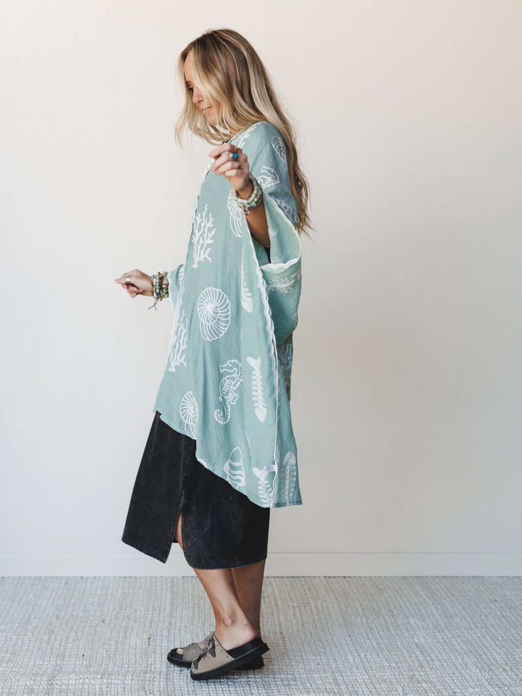Mermaid Wishes Kimono - Sage