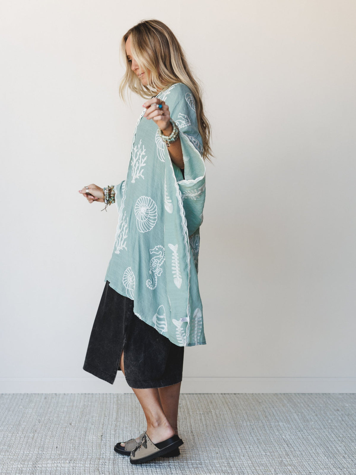 Mermaid Wishes Kimono - Sage