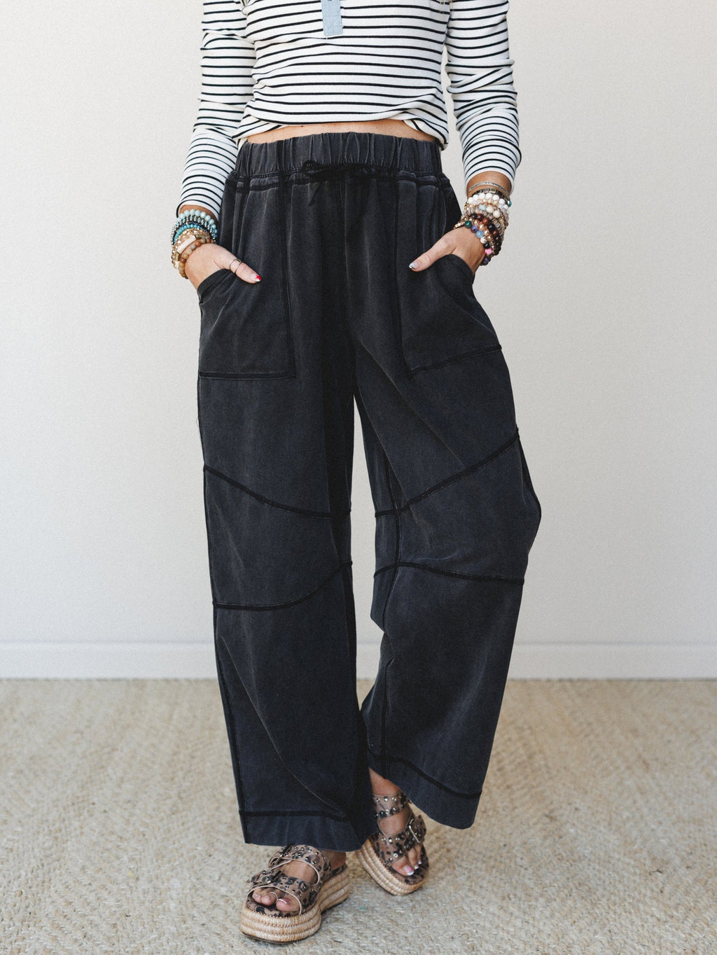 Sienna Wave Pants - Ash Black