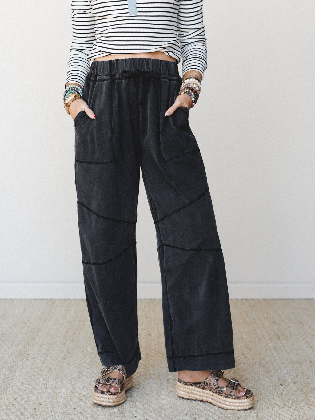 Sienna Wave Pants - Ash Black