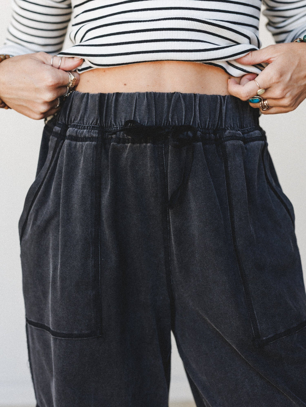 Sienna Wave Pants - Ash Black