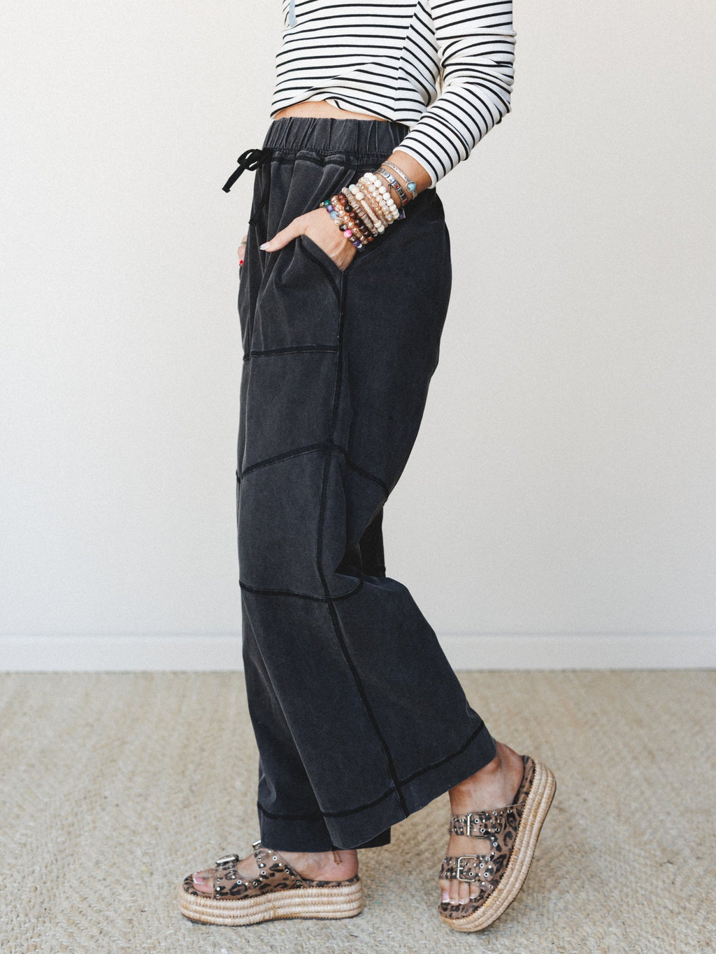Sienna Wave Pants - Ash Black