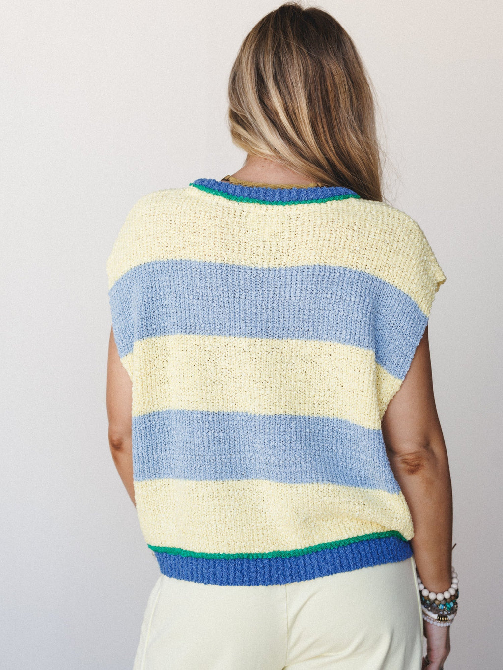 Sea Lily Striped Top  - Cloud Butter