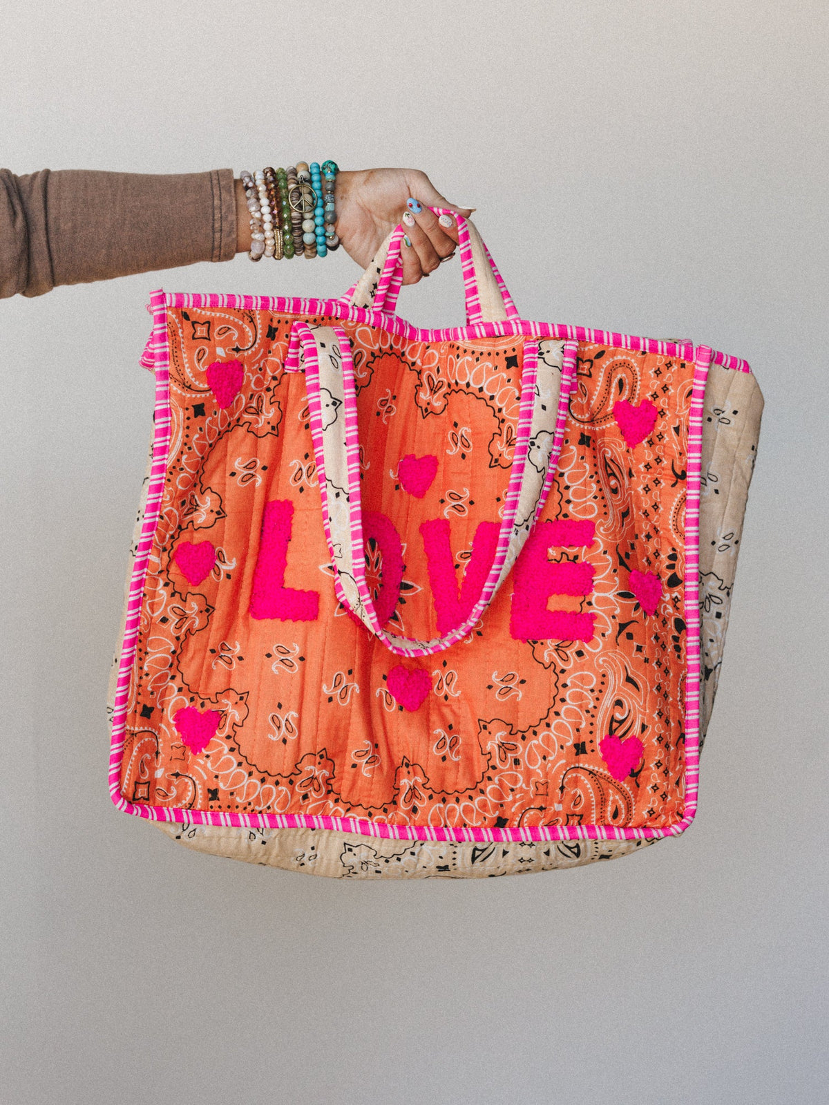 Love Always Tote  - Orange Multi