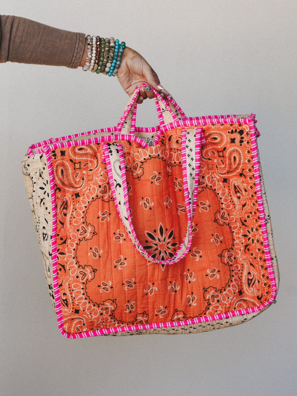 Love Always Tote  - Orange Multi
