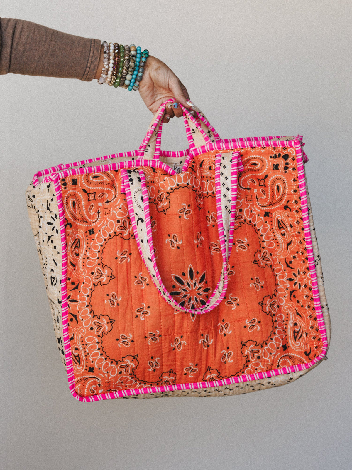 Love Always Tote  - Orange Multi