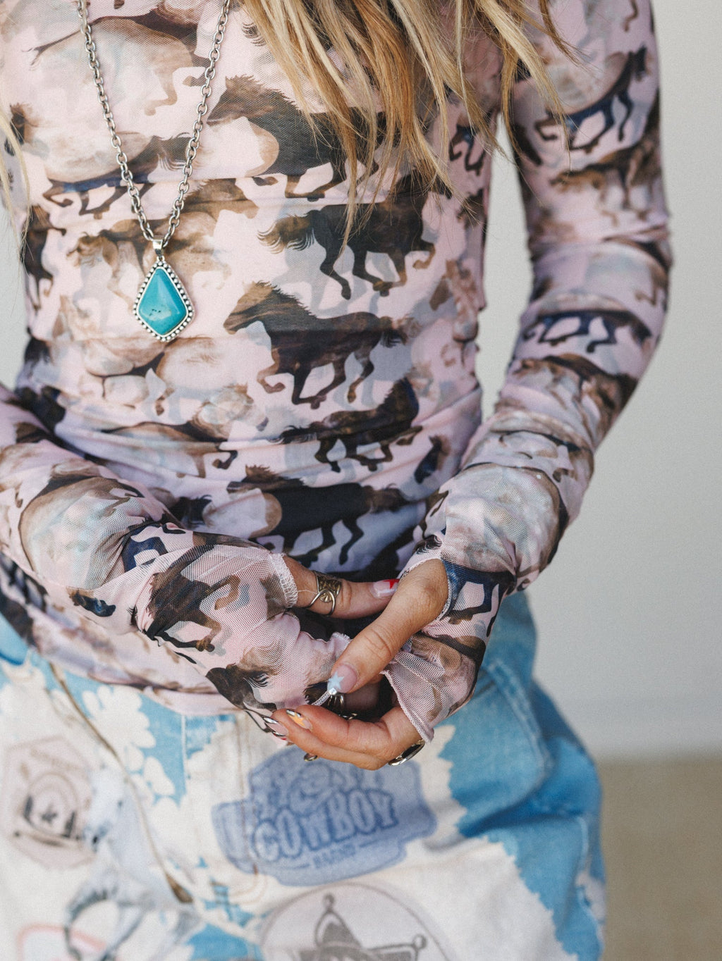 Chasing Horses Layering Tee - Dusty Rose