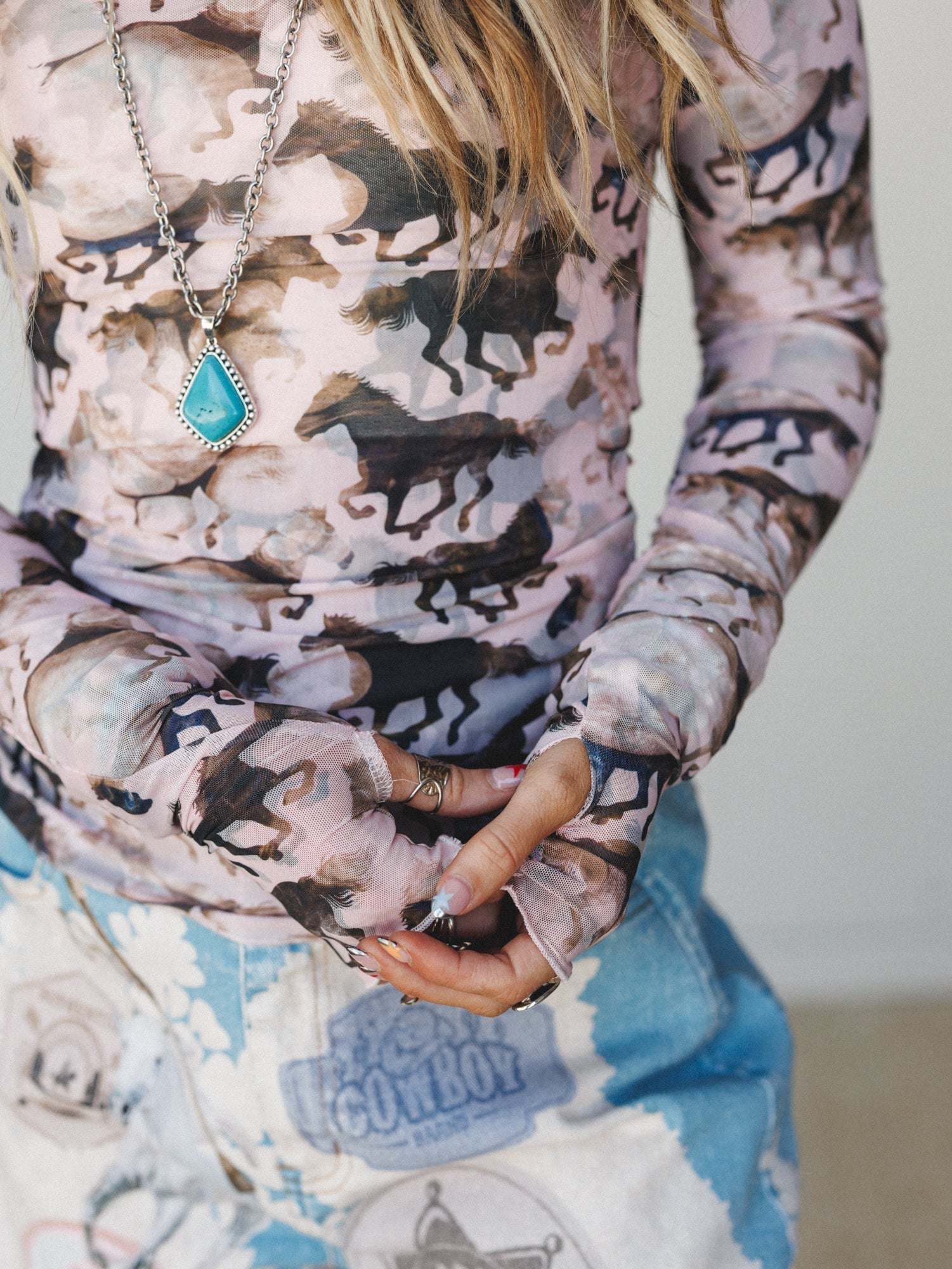 Chasing Horses Layering Tee - Dusty Rose