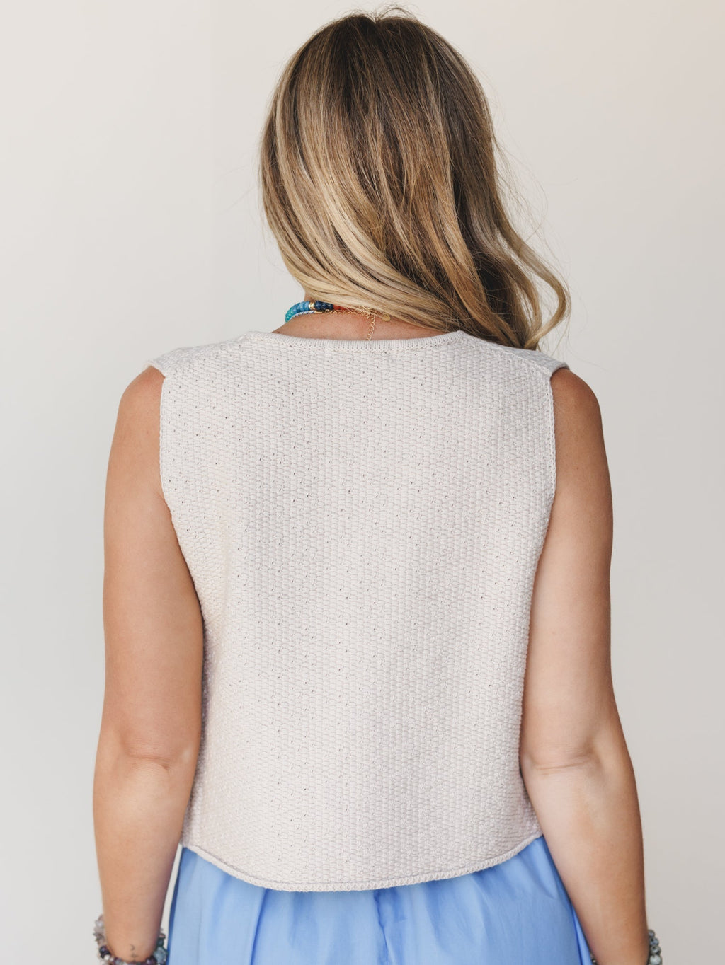 Tied In A Bow Vest - Bone
