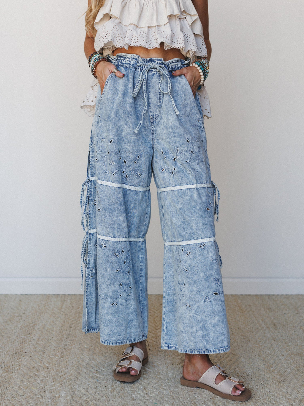 Elowella Wide Leg Pants - Denim