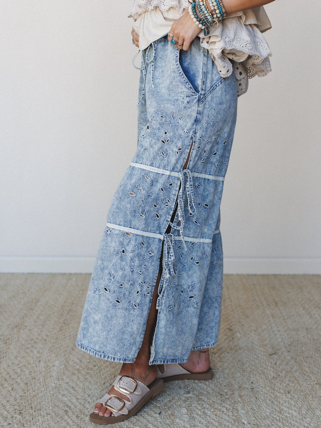 Elowella Wide Leg Pants - Denim