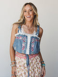 Petals In the Wind Top - Denim