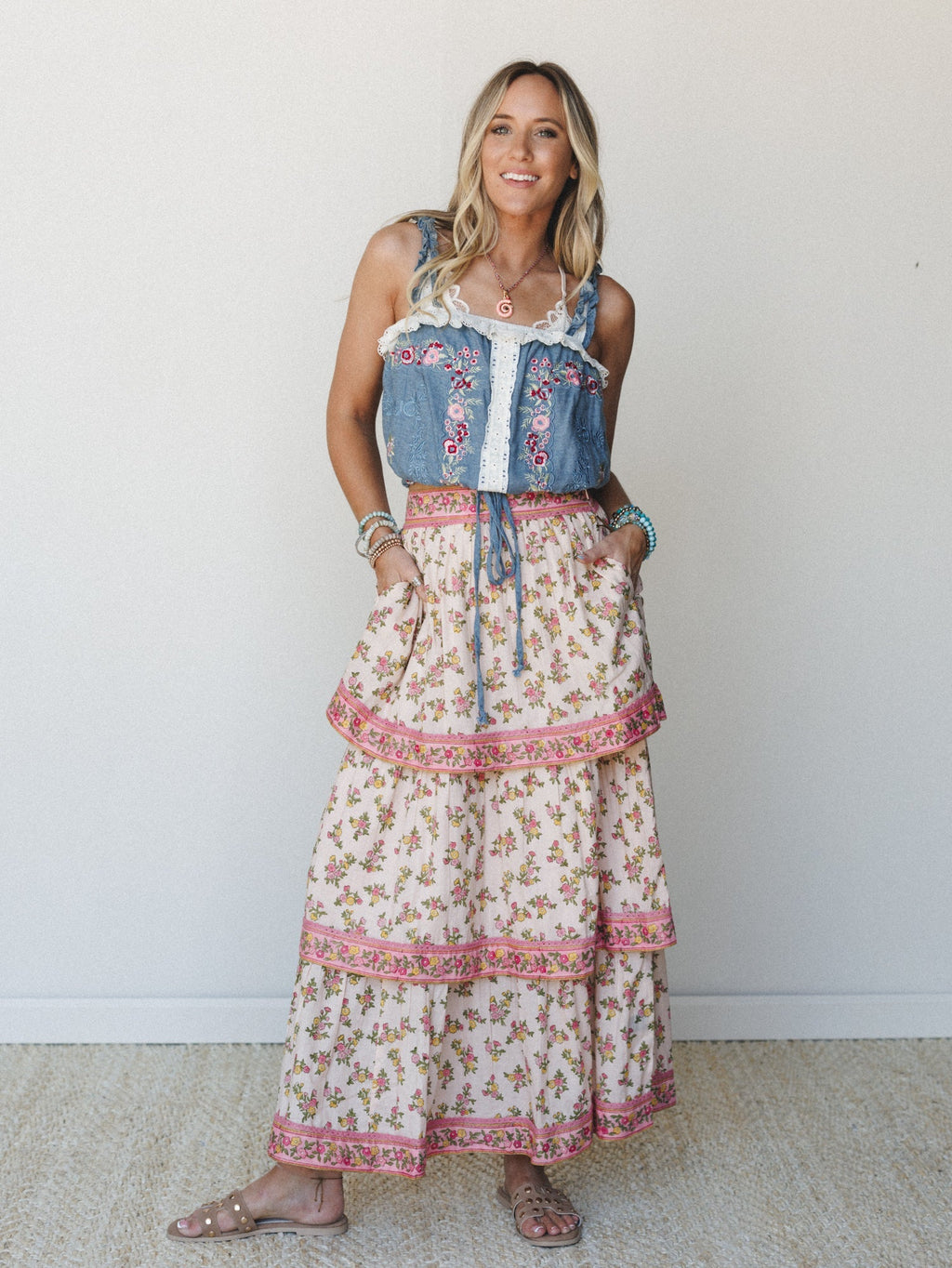 Petals In the Wind Top - Denim