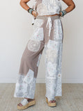 Patchwork Parade Woven Pants - Chocolate
