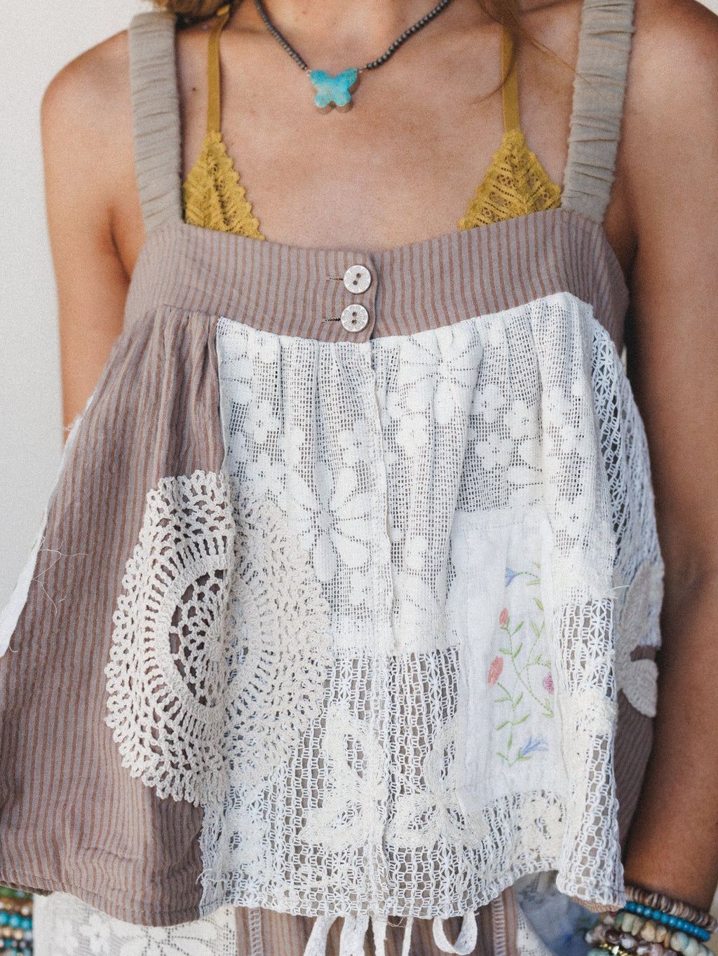 Patchwork Parade Woven Top - Coco