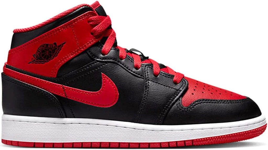Black Fire Red White Air Jordan 1 Mid Shoes K719