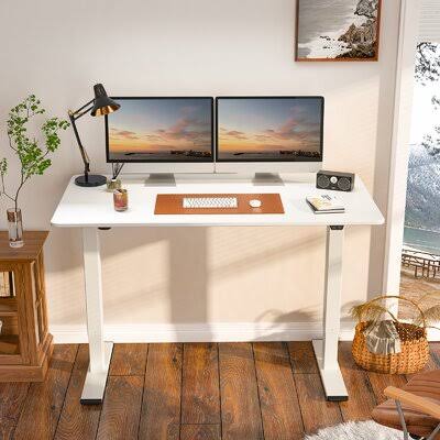 White Electric Height Adjustable Standing Desk Y7679