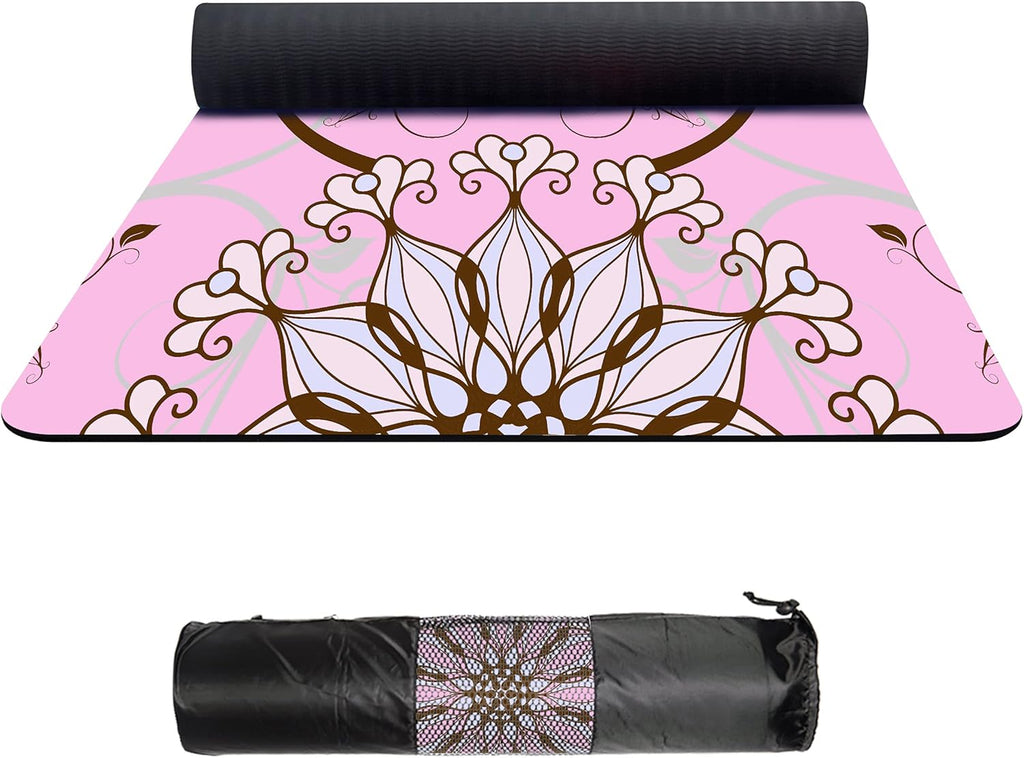 Suede TPE Yoga Mat with Carrying Bag, 72x32 Extra Thick 8MM C809443