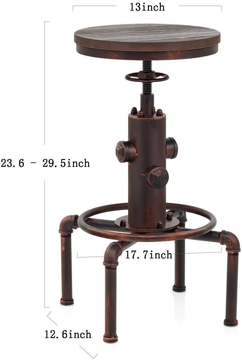 Red Bronze Industrial Bar Stool O917977