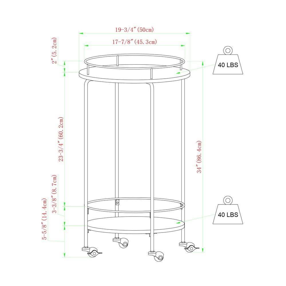 Faux Marble Bar Cart J3912
