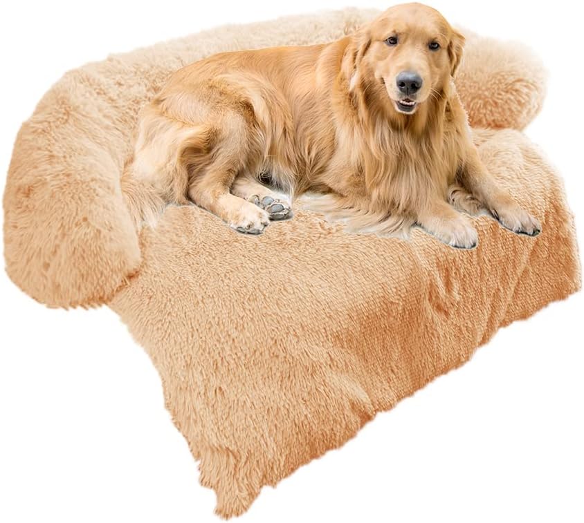 Fluffy Plush Dog Bed with Removable Washable Cover, Light Grey, Small, Pack of 2 B87410