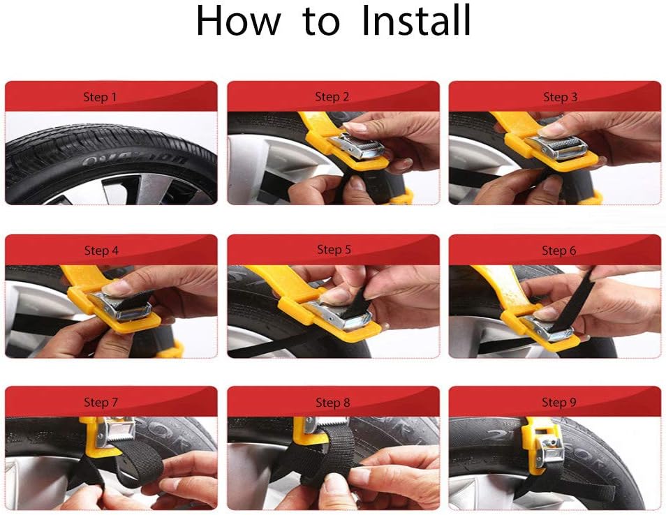 10Pcs Anti-Skid Universal Snow Chains for Tyres R409610