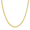 18K Gold Over Silver Hollow Franco Chain Necklace 20"-30" P666