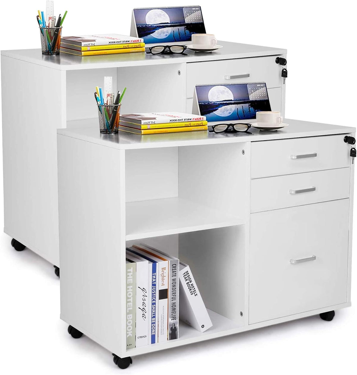 White 3 Drawer File Cabinet with Lock O88959