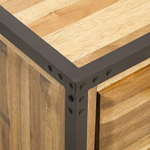 Natural Stained Acacia Wood Two Drawer Night Stand G2360