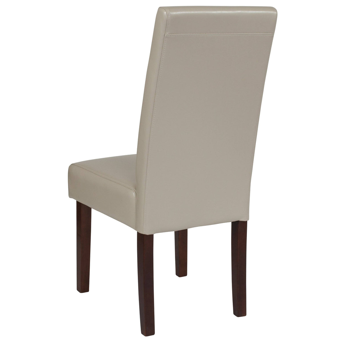 Brown LeatherSoft Parsons Chair with Mahogany Legs I80098