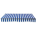Black Frame Motorized Retractable Patio Canopy Awning 12'x10' Blue/White F44486