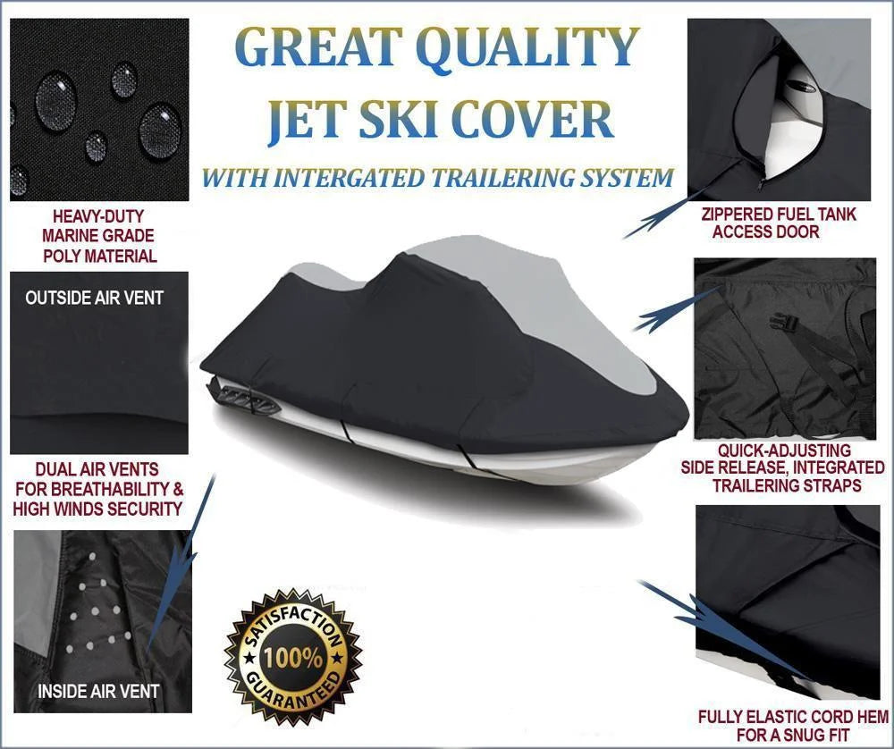 Black/Grey Jet Ski Watercraft Cover Y794