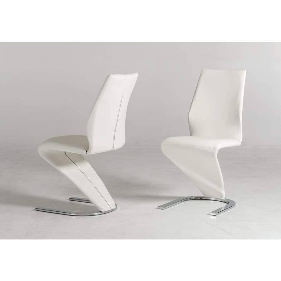 White Leatherette Dining Chair (Set of 2) A1993