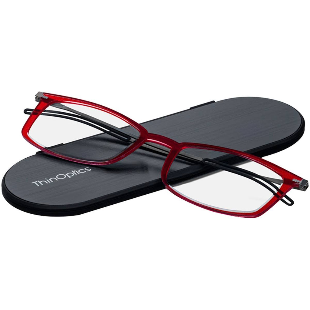Red Reading Glasses with Case Y419