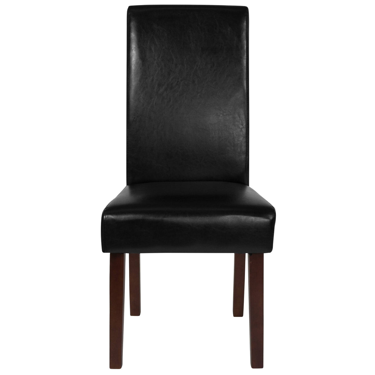 Brown LeatherSoft Parsons Chair with Mahogany Legs I80098