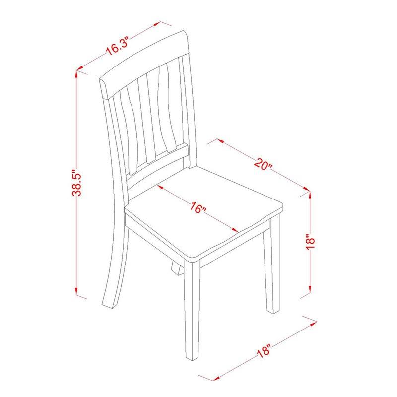 3 Pcs Dining Set with 2 Wooden Chairs S286746