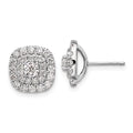 14k White Gold Lab Grown Diamond & Pink Sapphire Heart Stud Earrings T185
