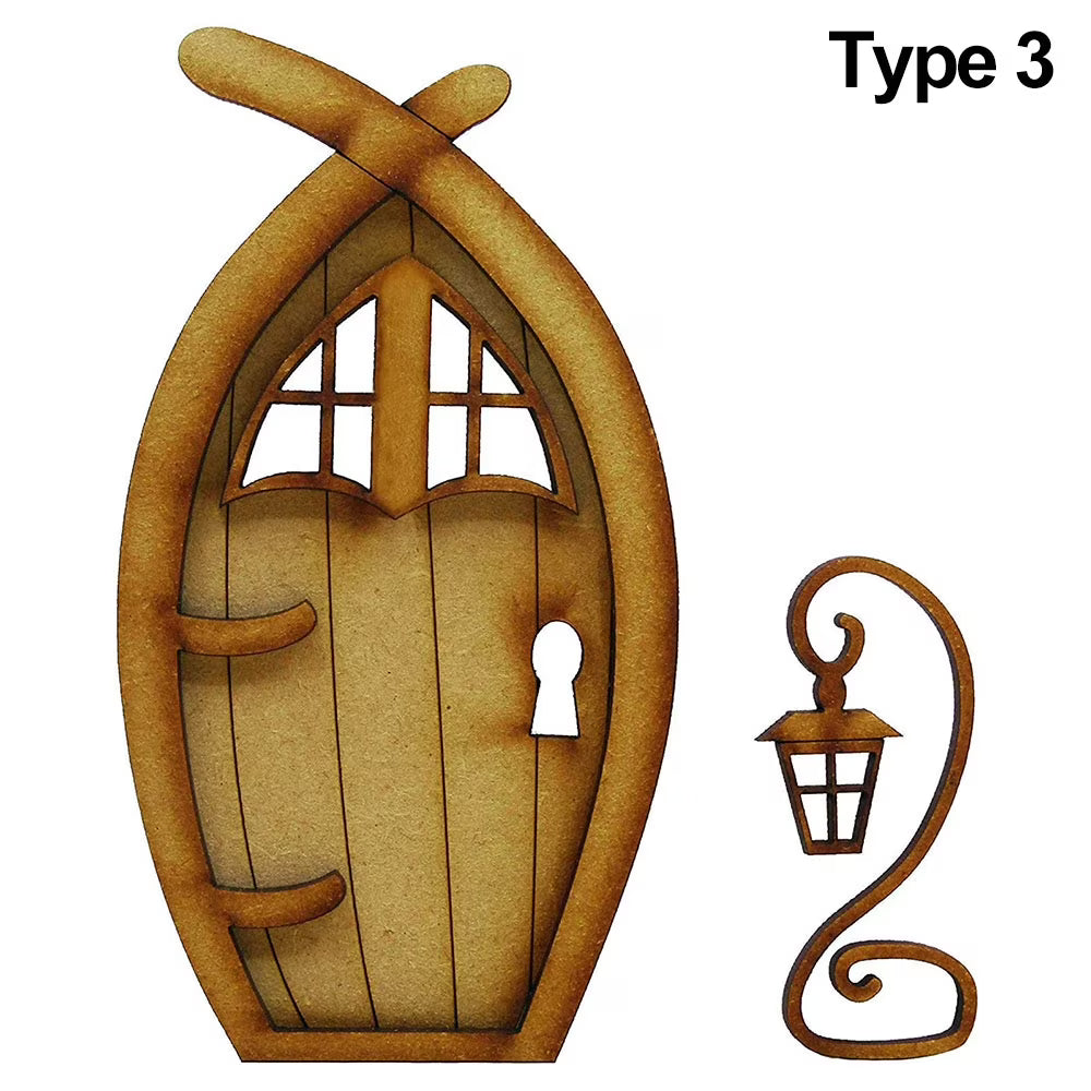 Miniature Fairy Elf Door Dollhouse Wooden Craft Kit N91652