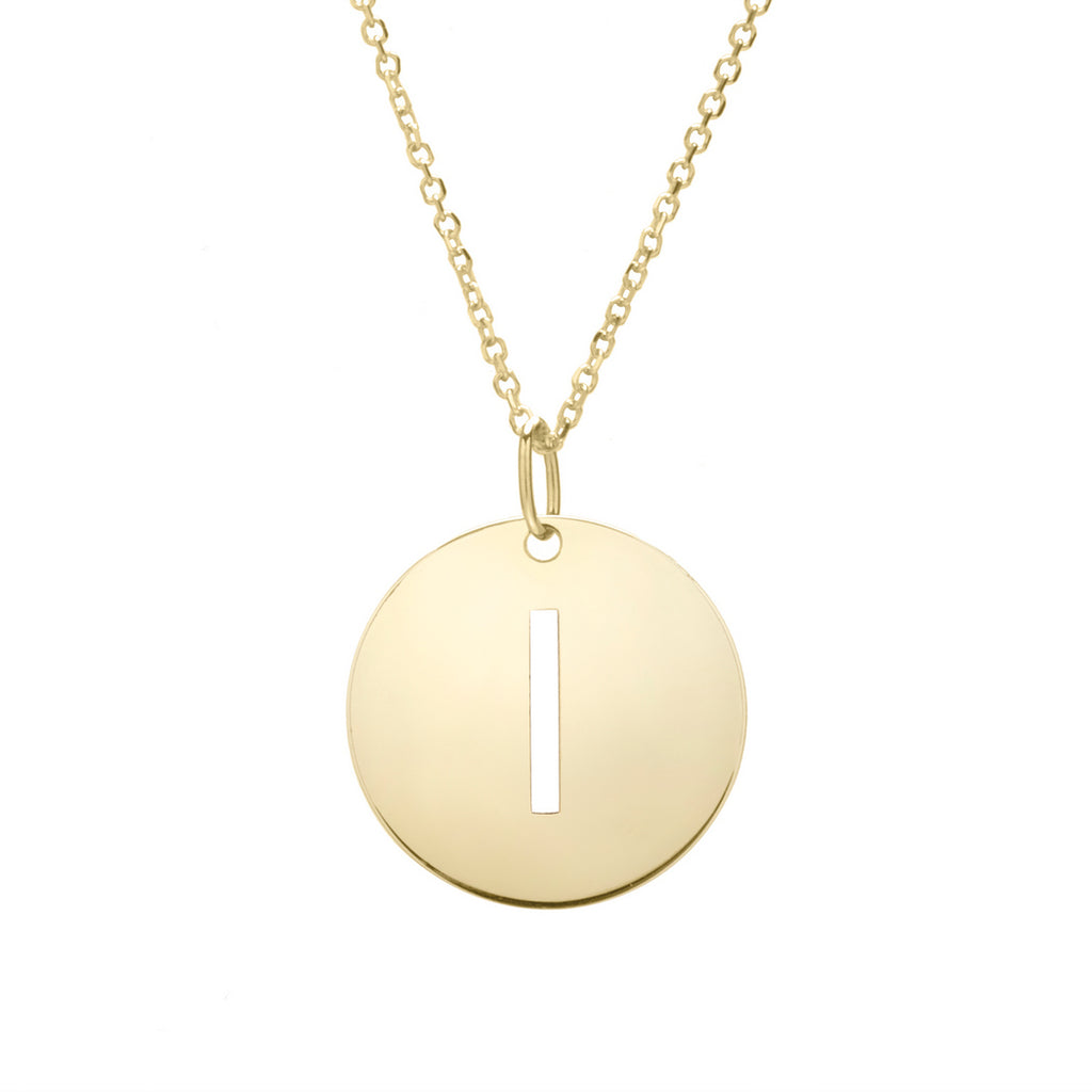 14k Yellow Gold Polished Letter i Necklace With Lobster Clasp 18 Inch S5237
