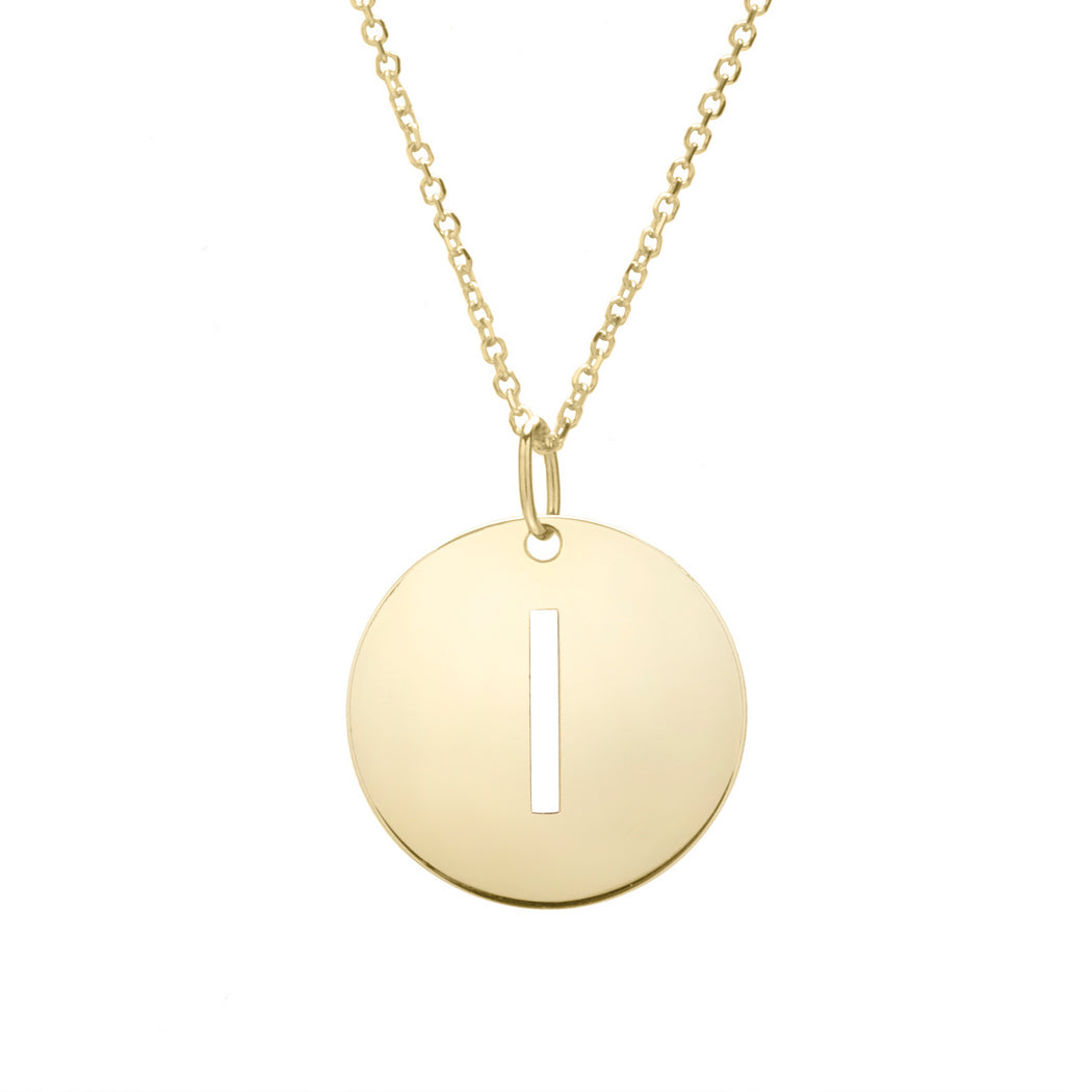 14k Yellow Gold Polished Letter i Necklace With Lobster Clasp 18 Inch S5237