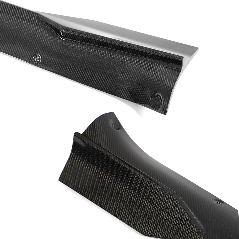 Gloss Black Carbon Fiber Side Skirt Extension Pair H9997