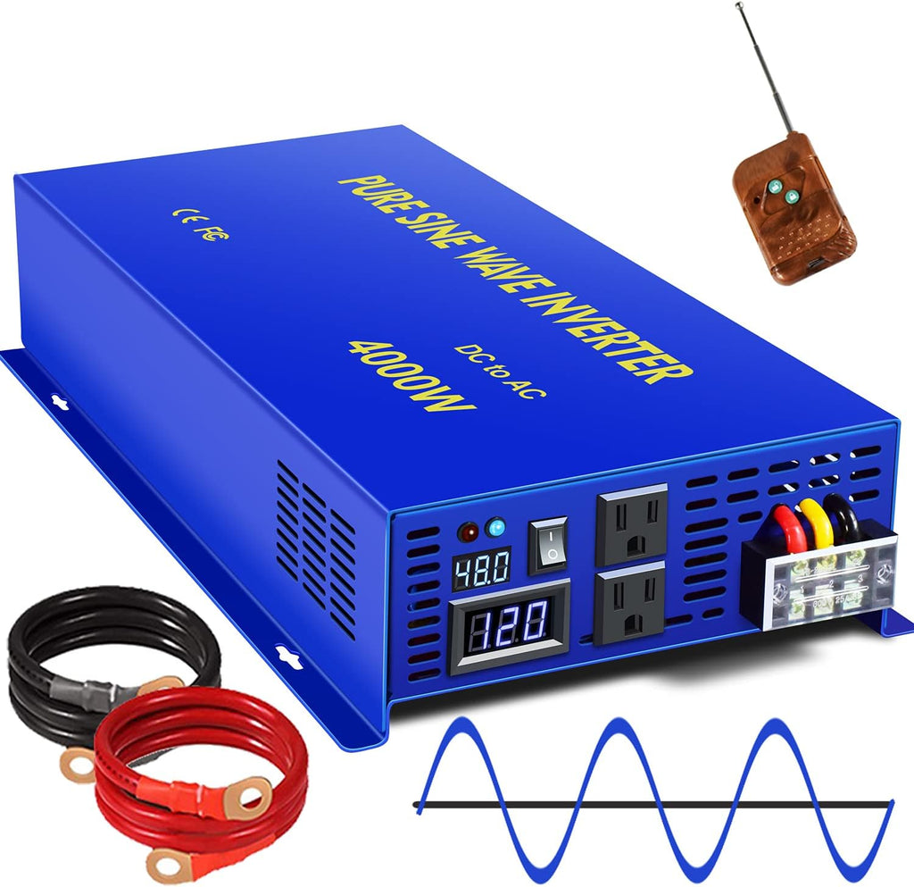 4000W Pure Sine Wave Power Inverter 48V DC to 120V AC A6636