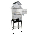 Black Tall Pagoda Top Bird Cage with Stand, 18 inch x 14 inch L283